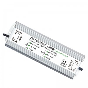 Waterproof LED Driver Power Supply 200W DC-DC Constant Current 4.8A Input 12-24 Output 28-42V