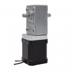 NEMA 17 Stepper Motor with Ratio Reduction 100/1 Double Shaft Worm Gearbox